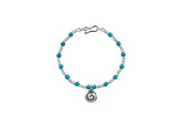 Silver and Turquoise beads charm bracelet